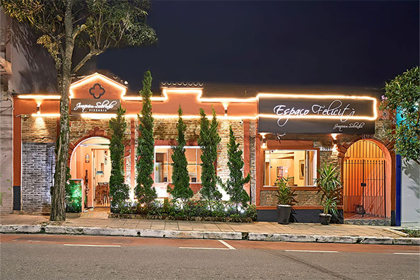 Fachada da pizzaria Joaquim Sobrinho, em São Caetano